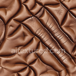 seamless Seamless 3D Quilted Brown Leather PBR Texture with Wrinkles and Stitching texture 8k free download PBR