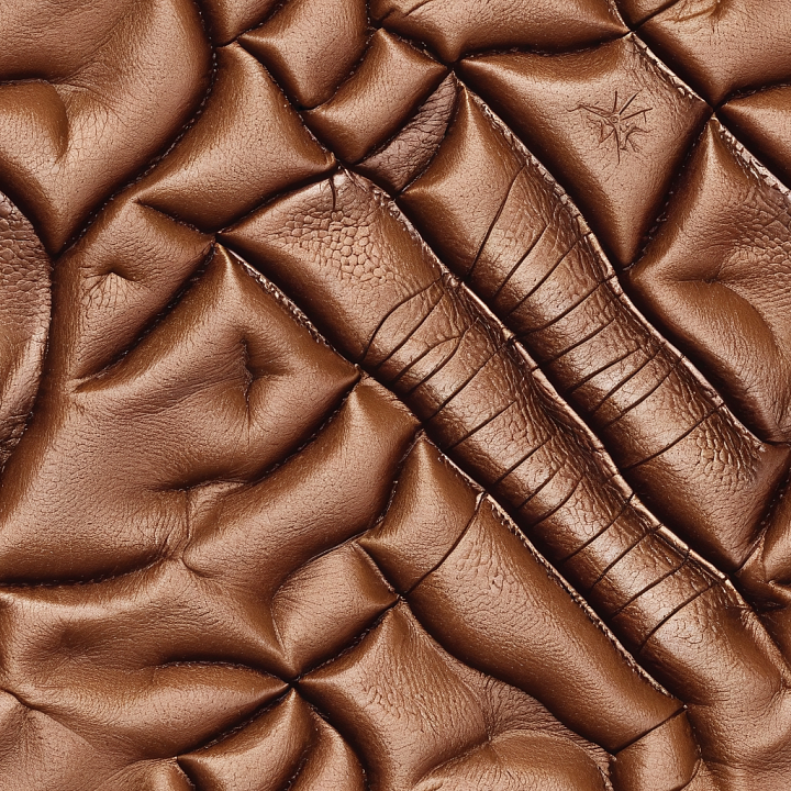 Quilted Brown Leather with Wrinkles and Stitching seamless PBR texture preview