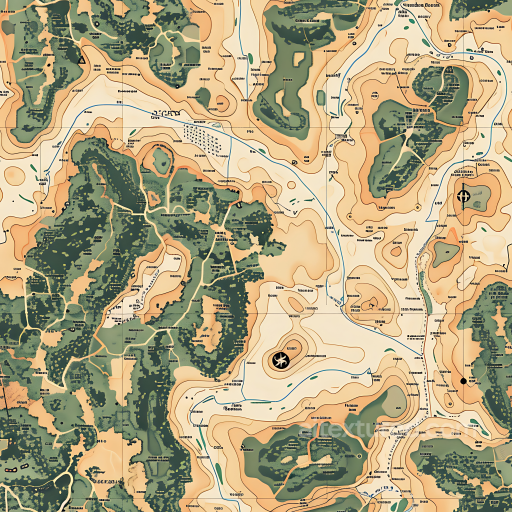 desert topographic camouflage PBR texture with contour lines and terrain details seamless Color Camouflage PBR texture