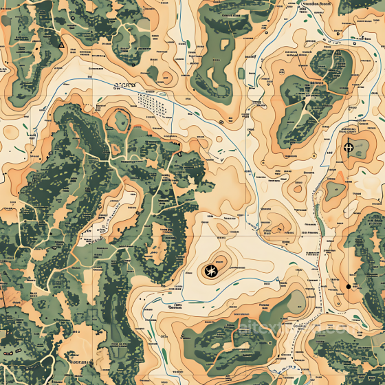 desert topographic camouflage PBR texture with contour lines and terrain details Color Camouflage texture preview