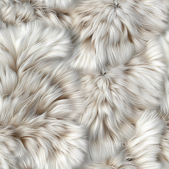 Soft White Long Fur Leather Texture with Natural Flowing Strands Leather texture preview