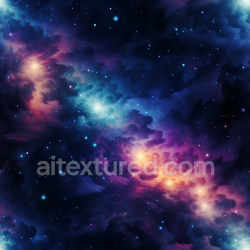 seamless Seamless 3D Space PBR Texture Featuring Vivid Nebula Clouds and Starfield texture 8k free download PBR