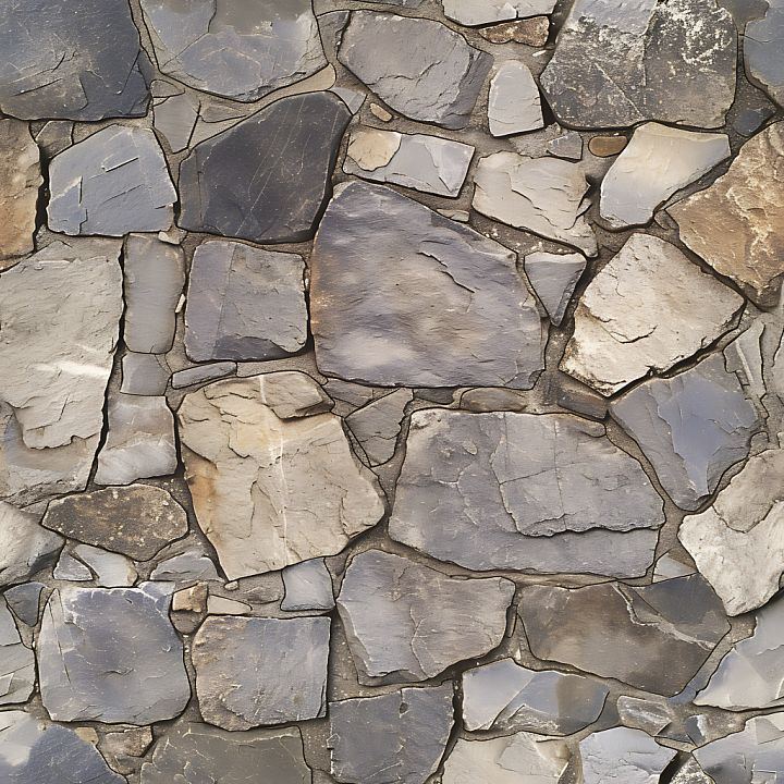Stone of Natural Flagstone Wall with Varied Earth Tones seamless PBR texture preview