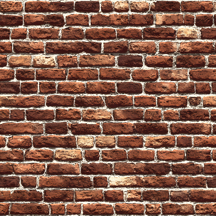 Red Brick Wall with Cracks and Weathered Surface seamless PBR texture preview