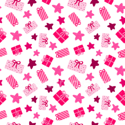 seamless Seamless 3D PBR Texture of Pink and Magenta Christmas Presents and Stars texture 8k free download PBR