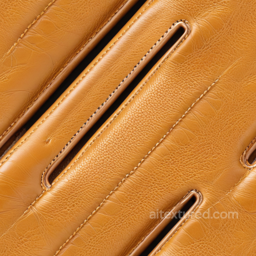 Pebbled Grain Tan Leather PBR Texture with Stitched Padded Panels seamless Leather PBR texture