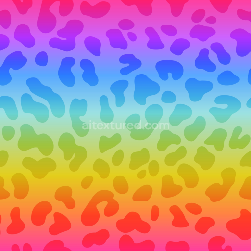 Seamless 3D PBR Texture with Vibrant Multicolor Leopard Print Pattern