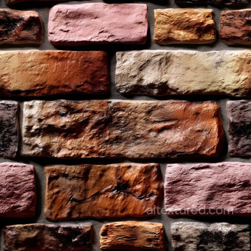 Cracked and Holey Colorful Brick Wall PBR Texture with Rough Surface seamless Brick PBR texture