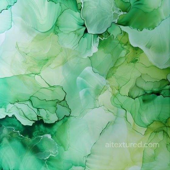 Alcohol Ink PBR Texture Featuring Green Fluid Marbling with Translucent Layers Alcohol ink texture preview