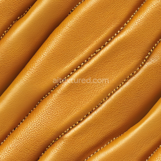Seamless 3D Quilted Tan Leather PBR Texture with Distinct Grain and Stitch Detailing