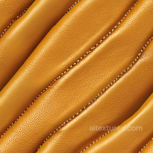 Quilted Tan Leather PBR Texture with Distinct Grain and Stitch Detailing seamless Leather PBR texture