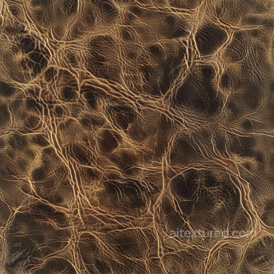 Aged Cracked Brown Leather Seamless Texture with Deep Wrinkles and Distressed Finish Leather texture preview