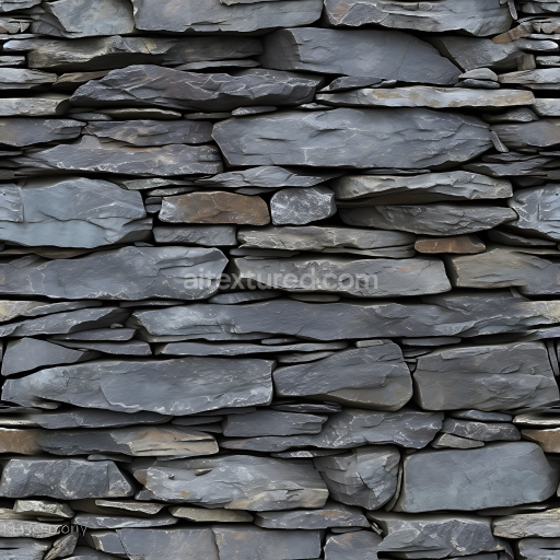 Seamless 3D Layered Slate Stone Wall PBR Texture with Natural Rough Surface