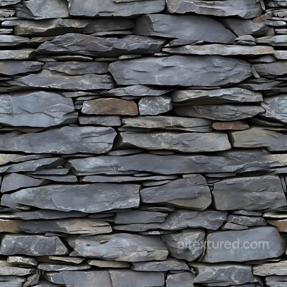 Layered Slate Stone Wall PBR Texture with Natural Rough Surface Stone texture preview
