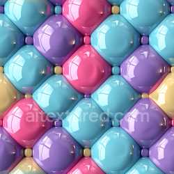 seamless Seamless 3D Inflated PBR Texture of Glossy Quilted Vinyl Panels in Pastel Colors texture 8k free download PBR
