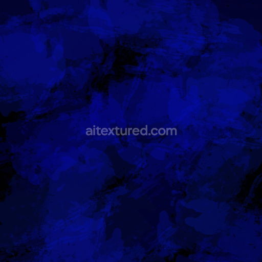 Seamless 3D PBR Deep Blue Watercolor Texture with Abstract Brush Strokes