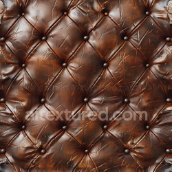 seamless Seamless 3D PBR Vintage Brown Leather Upholstery Texture with Aged Patina and Button Tufting texture 8k free download PBR