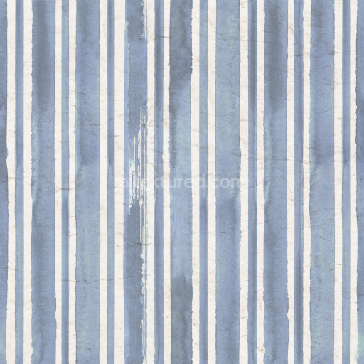 Seamless 3D PBR Texture of Blue Watercolor Stripes on Paper