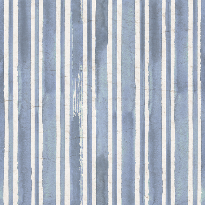 Blue Watercolor Stripes on Paper seamless PBR texture preview
