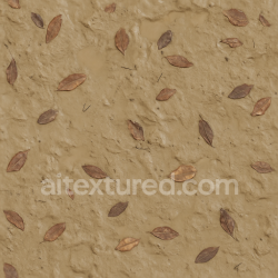 seamless Seamless 3d texture pbr 8k of muddy garden mud with mud with leaves and soft mud patches texture 8k free download PBR