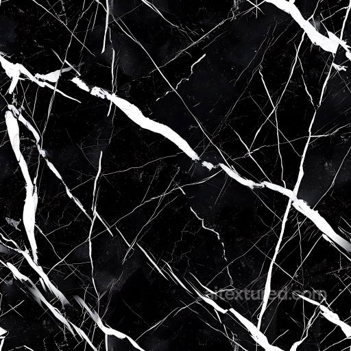Black Marquina Marble PBR Texture with Bold White Veins seamless Marble PBR texture