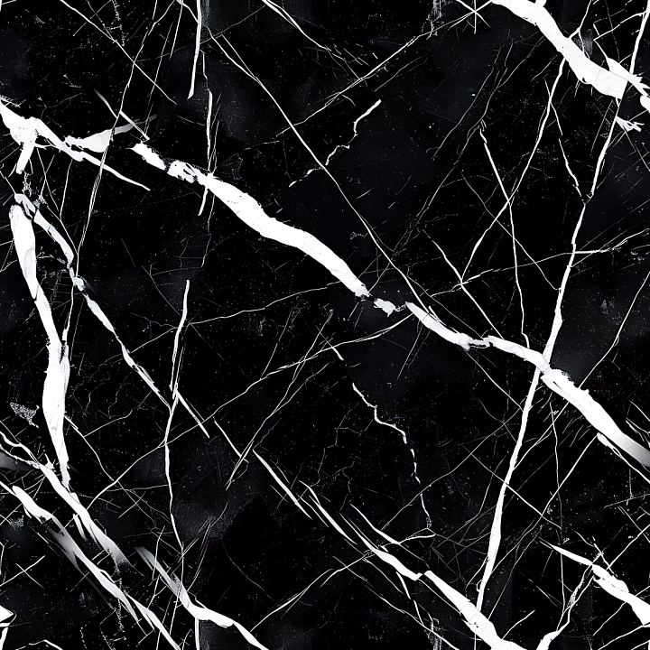 Black Marquina Marble with Bold White Veins seamless PBR texture preview