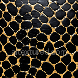 seamless Seamless 3D PBR texture of exotic black and gold reptile skin with raised scales and micro details texture 8k free download PBR