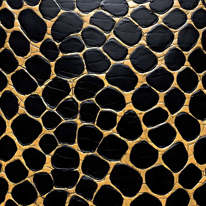 Of Exotic Black And Gold Reptile Skin With Raised Scales And Micro Deta… seamless PBR texture preview