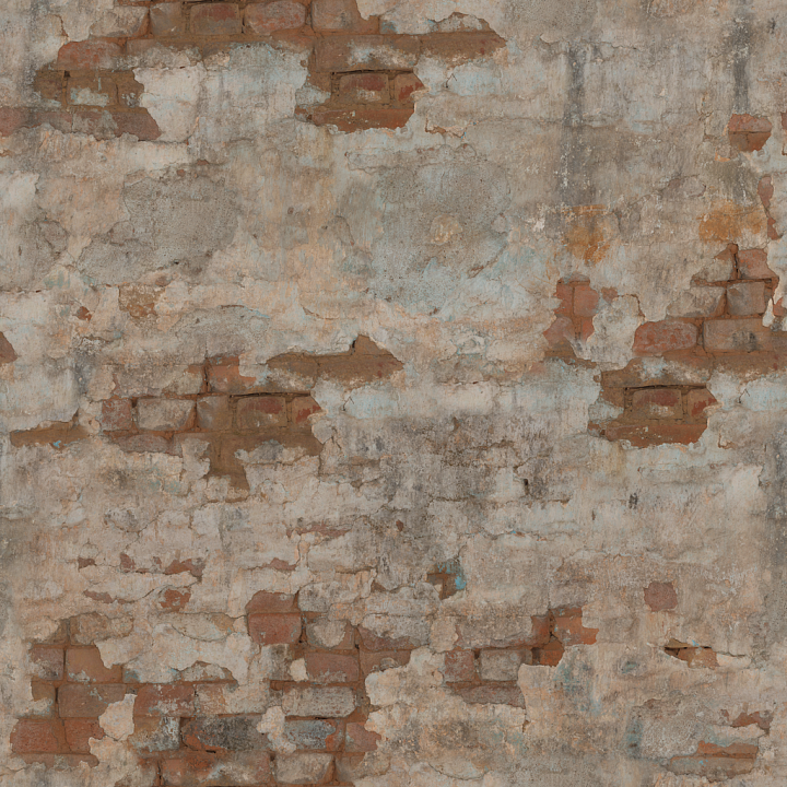 Damaged Plaster Brick seamless PBR texture preview
