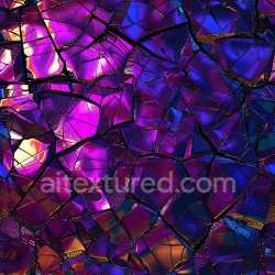 seamless Seamless 3D Cracked Glass PBR Texture with Iridescent Purple and Blue Fractures texture 8k free download PBR