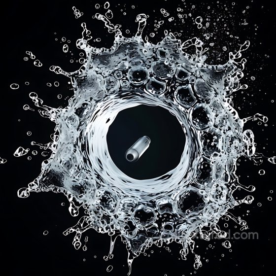 Cracked Bullet Hole PBR Texture with Glossy Water-Like Splash Cracked & Holes texture preview