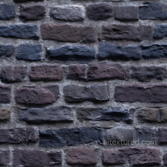 Cracked Brick Wall PBR Texture with Rough Dark Red and Blue Bricks Brick texture preview