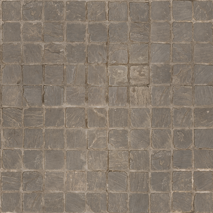 Worn Uneven Stone - Pavement Square Pattern Grid Roughhewn Blocks Aspha… seamless PBR texture preview