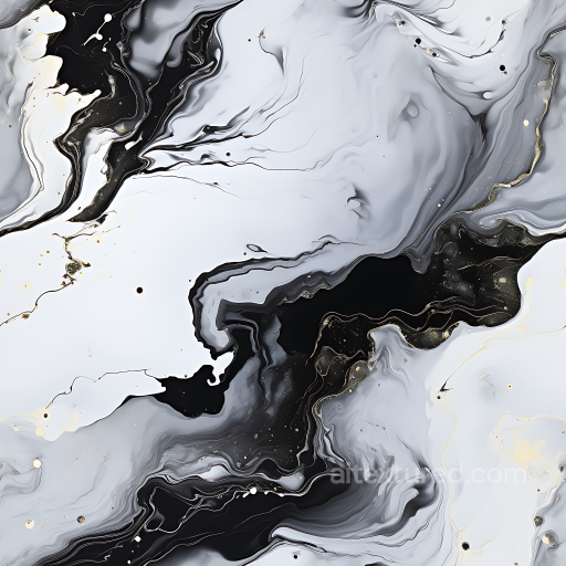 Black and White Marble PBR Texture Featuring Elegant Gold Veins seamless Marble PBR texture