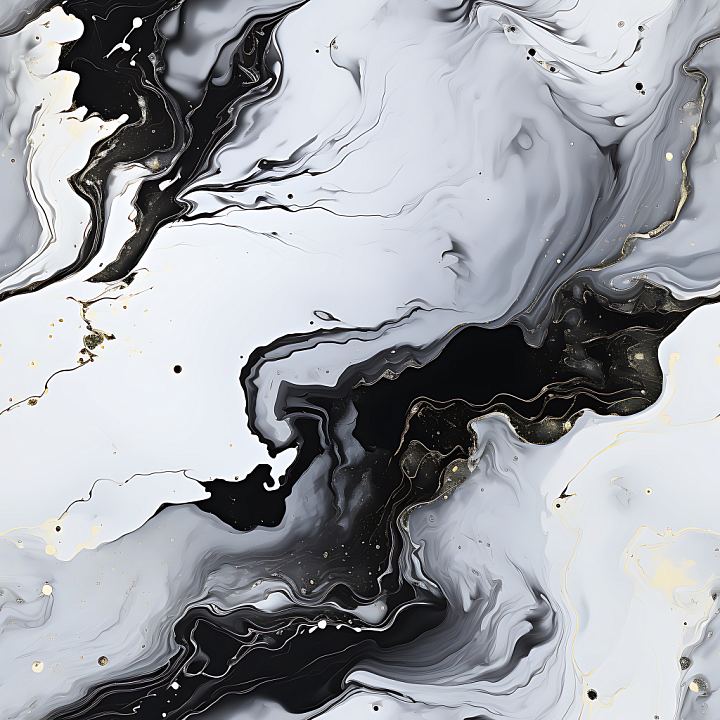 Black and White Marble Featuring Elegant Gold Veins seamless PBR texture preview