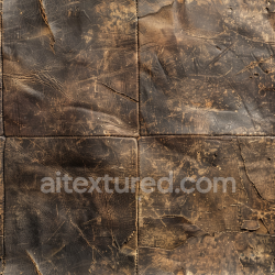 seamless Seamless Distressed Brown Cracked Leather 3D PBR Texture with Visible Wear and Stitching texture 8k free download PBR