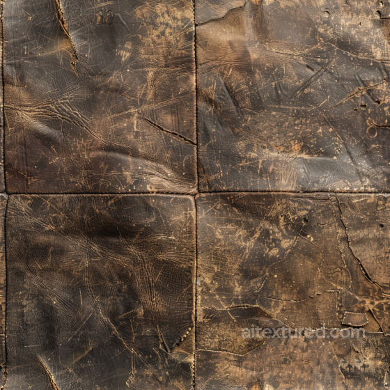 Seamless Distressed Brown Cracked Leather 3D PBR Texture with Visible Wear and Stitching Leather texture preview