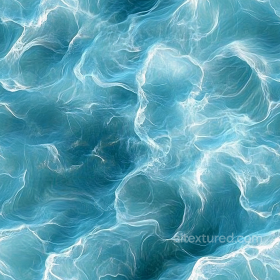 Water PBR Texture Featuring Stylized Turbulent Ocean Surface with Flowing Foam Water texture preview