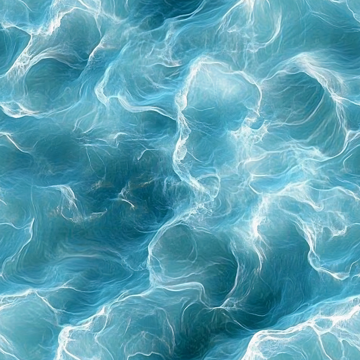 Water Featuring Stylized Turbulent Ocean Surface with Flowing Foam seamless PBR texture preview