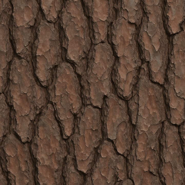Matte Pine Bark Wood seamless PBR texture preview