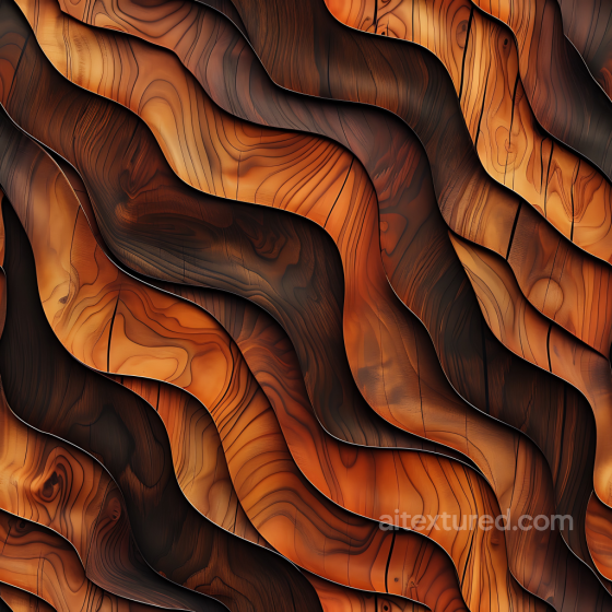 Wood Texture of Curved Wooden Planks with Rich Grain and Warm Tones Wood texture preview