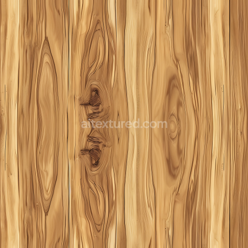 Seamless 3D PBR Light Pine Wood Plank Texture with Prominent Knots and Natural Grain