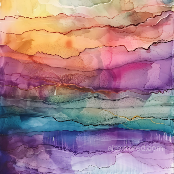 Alcohol Ink PBR Texture with Pastel Rainbow Fluid Layers and Organic Veins Alcohol ink texture preview