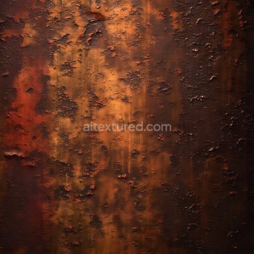 Seamless 3D rusty metal PBR texture with rough cracked and pitted surface