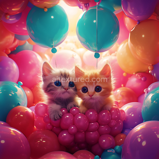 Seamless 3D Inflated Glossy Balloon PBR Texture in Vibrant Colors