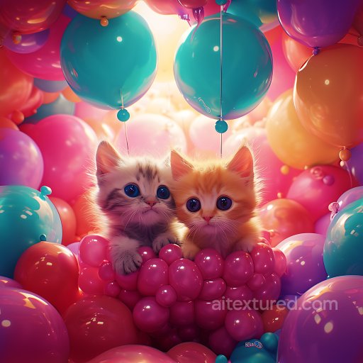 Inflated Glossy Balloon PBR Texture in Vibrant Colors seamless Inflated PBR texture