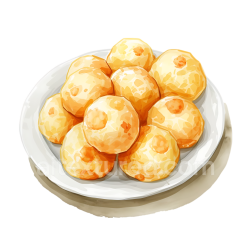 seamless Brazilian Pão de Queijo Cheese Bread Breakfast Illustration texture 8k free download PBR