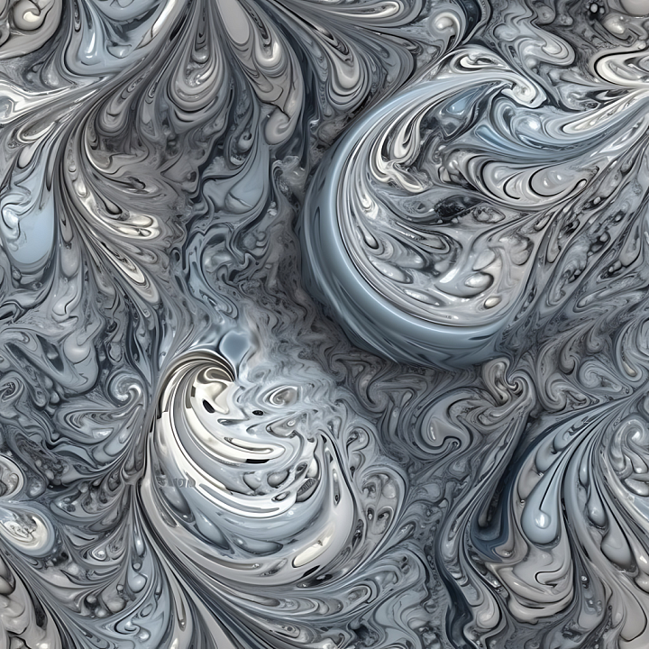 Marble In Gray And Blue With Intricate Swirling Vein Patterns seamless PBR texture preview