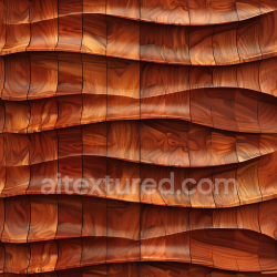 seamless Seamless 3D PBR Sculpted Mahogany Wood Panels Texture with Wavy Carved Planks texture 8k free download PBR