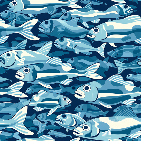 aquatic fish camouflage PBR texture with blue gradient fish shapes Color Camouflage texture preview